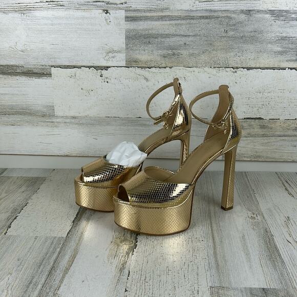 Michael Kors Gold Platform Heels - Picture 1 of 10